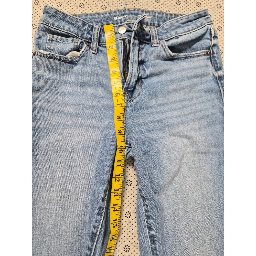 Old Navy OG Straight High-Rise Light Wash Blue Denim Jeans Womens Size 2 - Picture 4 of 8